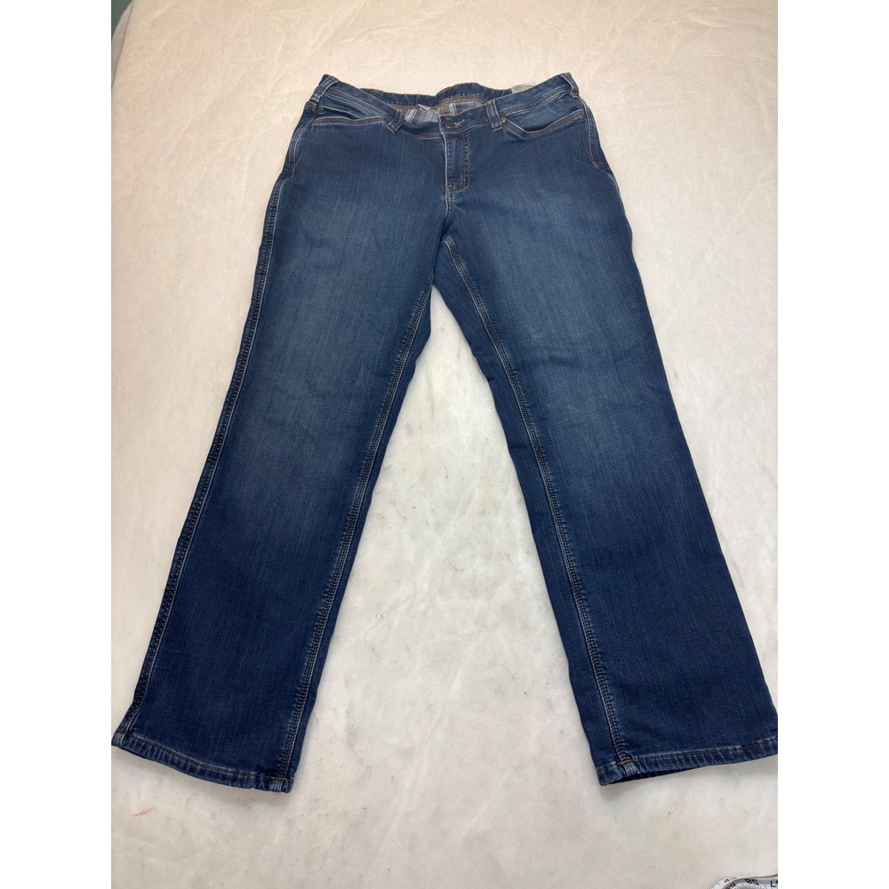 Carhartt Womens Size 12‎ Regular Dark Wash Straight Leg Jeans Lined